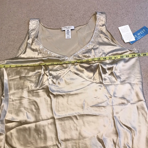 Nine West HOT 9 Satin Cami Shell Top Tank BLING - Picture 4 of 7